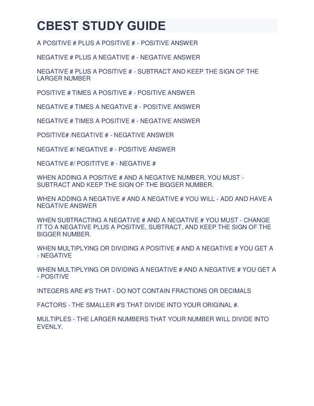 Preview image of CBEST STUDY GUIDE document